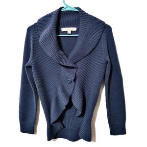 Motto Blue Knit Cardigan Sweater